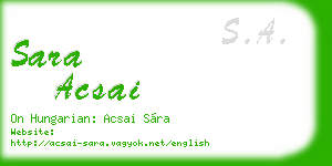 sara acsai business card