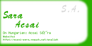 sara acsai business card